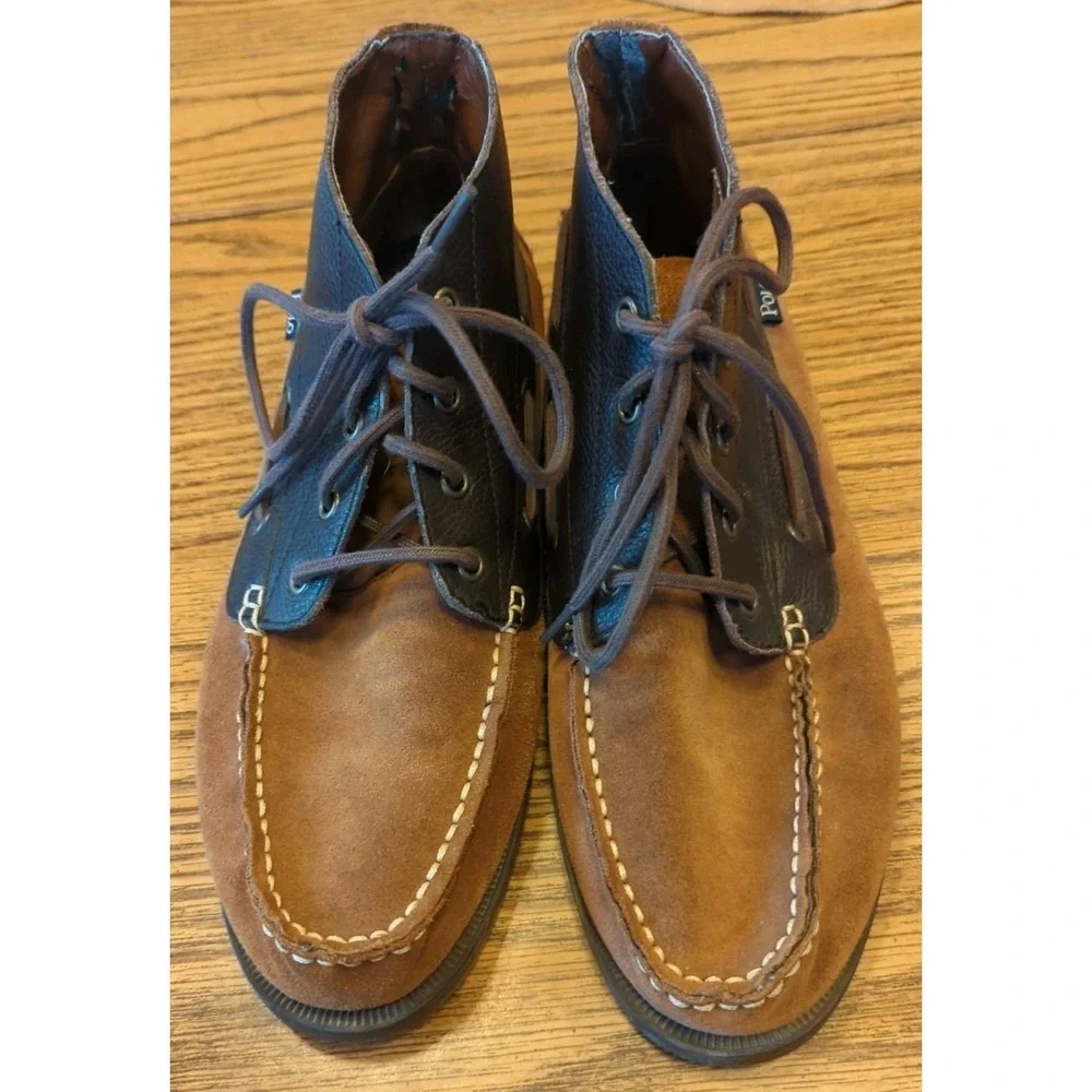 Men's‎ Polo Ralph Lauren Barx Chukka 2-Tone 4eye Ankle Boots Size 9 D